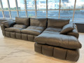 Диван Марчелло кожаный, угловой, серый фото